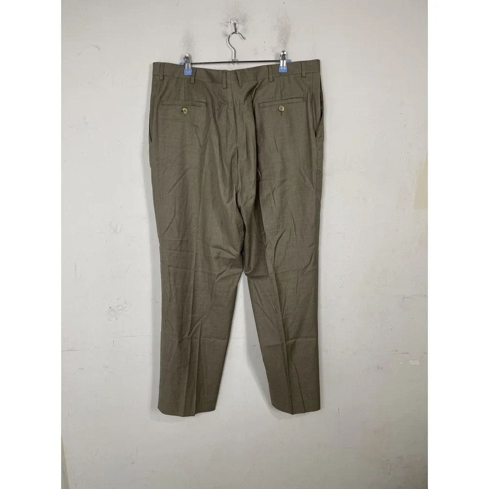 Daniel Cremieux Mens‎ Dress Pants 42x30 Tan 100% Wool Super 130s Loro Piana